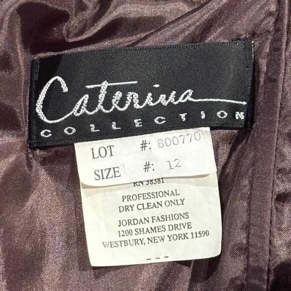 Caterina Collection Dress Gown Maxi Whimsigoth Dark Romance Prom Beaded Brown 12 - Picture 2 of 4